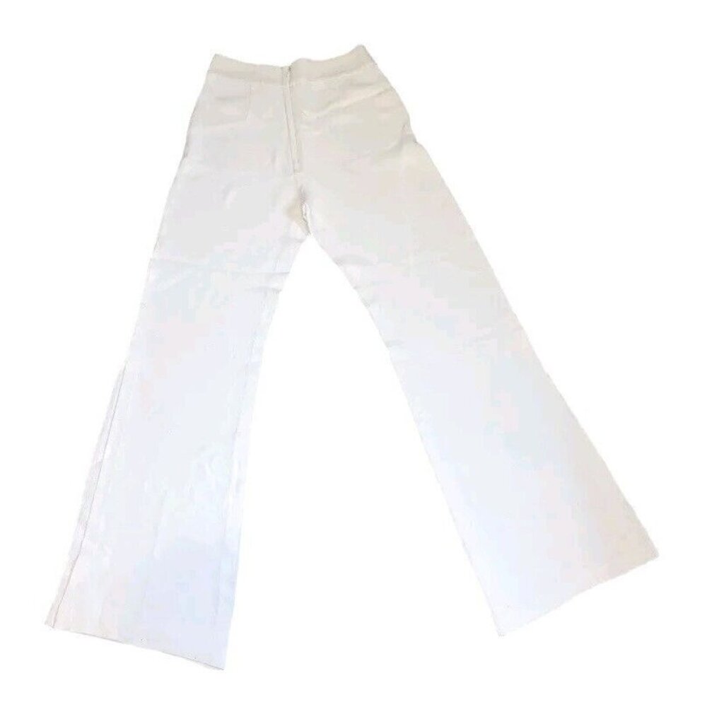 Alexis Pants Womens Medium White Slit Bottom Sides Wide Leg Flowy